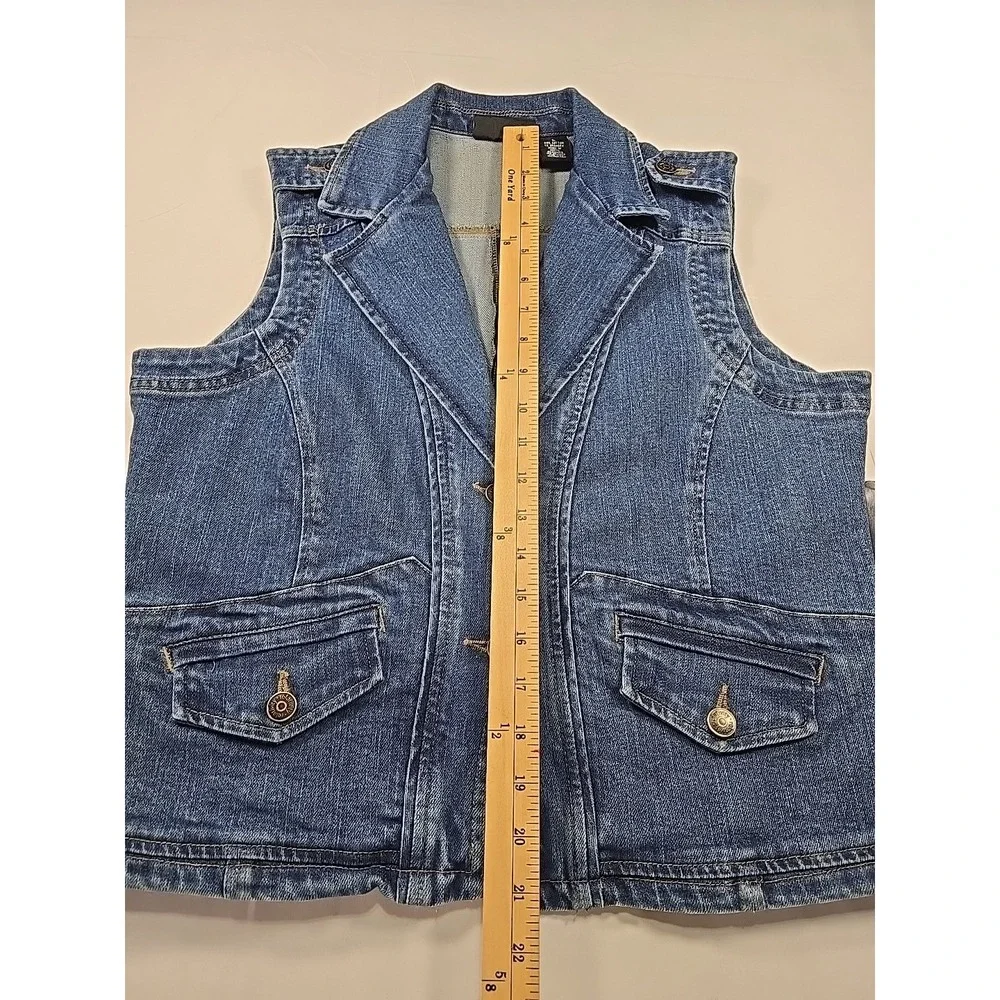 Relativity Denim Vest NWT‎ Stretch Western Y2K Women's Large